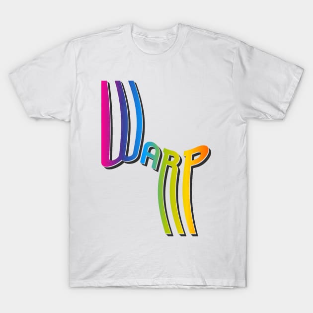 Warp Drop Shadow Typography (Full-Spectrum) T-Shirt by John Uttley